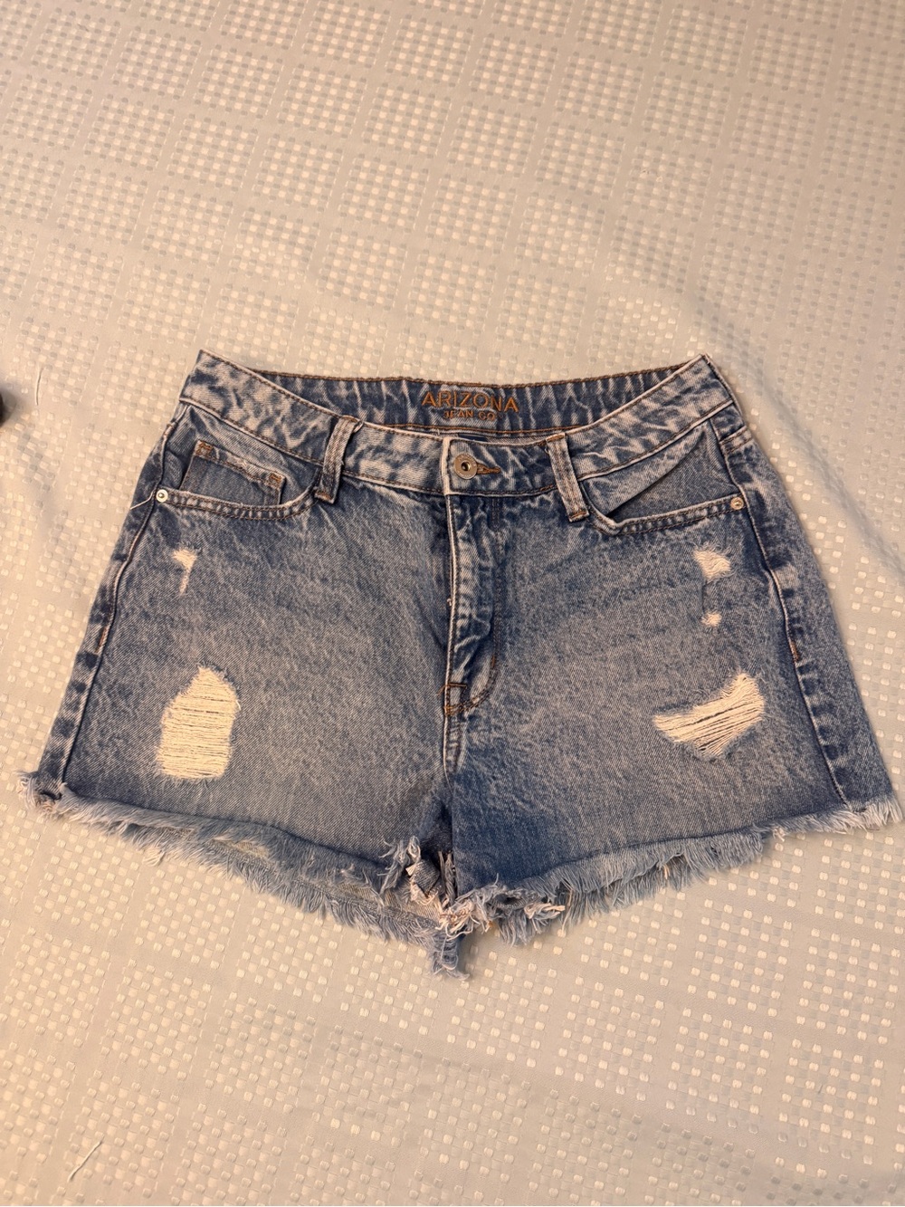 Arizona Jean Company Light Wash Distressed Denim Shorts